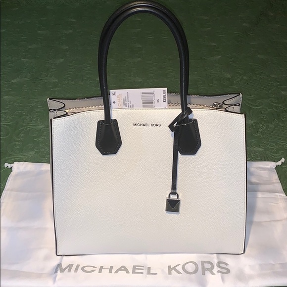 Michael Kors LG Conv tote in white leather - Picture 1 of 4